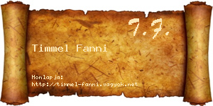 Timmel Fanni névjegykártya