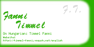 fanni timmel business card